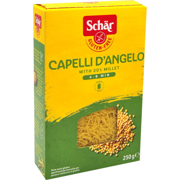 

Макароны тонкая нить без глютена CAPELLI D'ANGELO Dr. Schar 250 г Италия