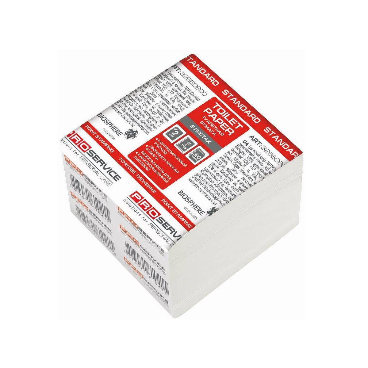 

Туалетная бумага PRO-Service Standart листовая однослойная 250 листов, Белый
