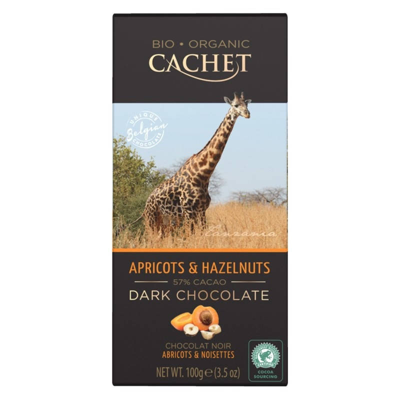 

Шоколад Черный Кашет Абрикос Фундук Cachet Dark Chocolate Apricots Hazelnuts 57% Какао 100 г Бельгия