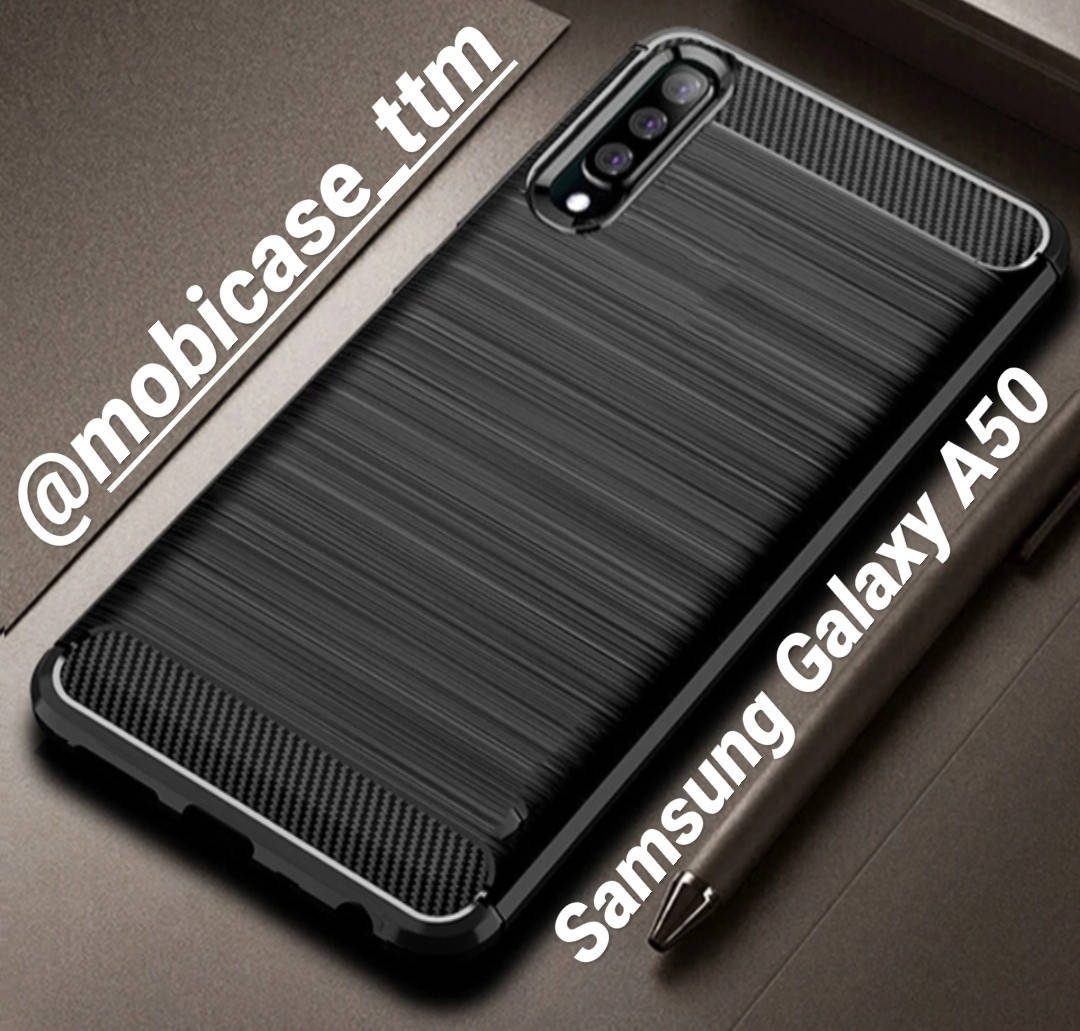 

Чехол Ipaky Carbon для телефона Samsung Galaxy A50 SM-А505F защита на самсунг гелекси А50 бампер протиударный, Черный
