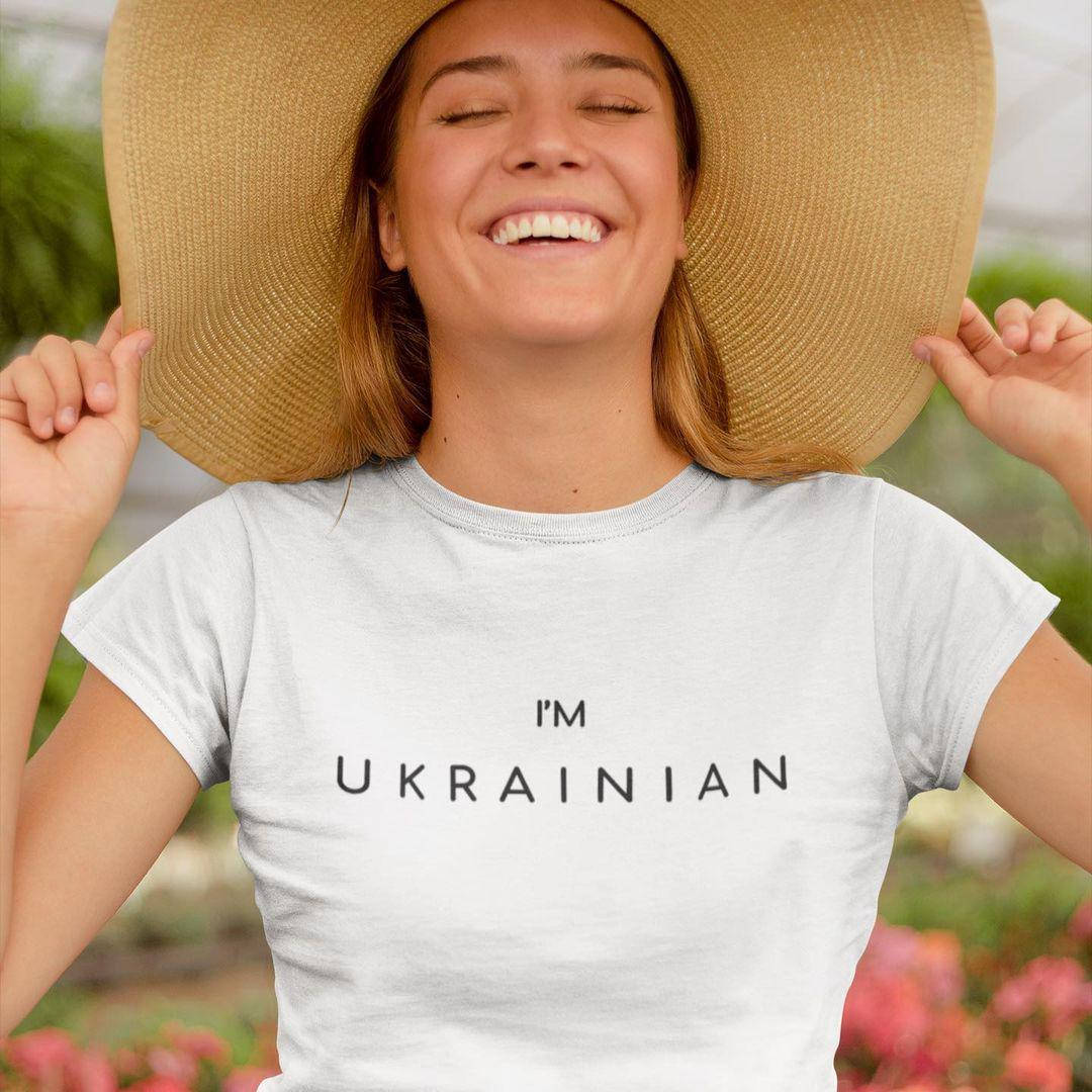 

Украинская патриотическая футболка "I'm UKRAINIAN" / женская S, Черный