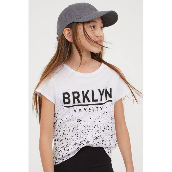 

Футболка BRKLYN H&M на девочку р.146/152 – 10-12 лет /80474/, Белый