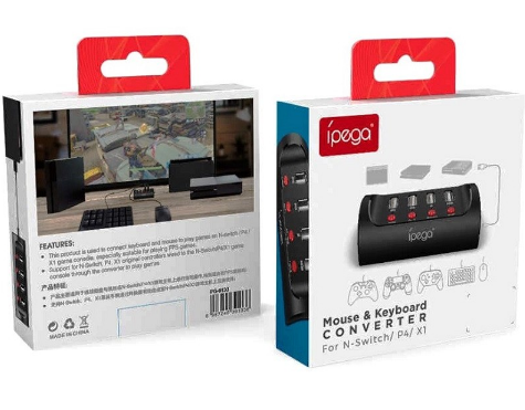 

Переходник для клавиатуры и мышки к PS4/XBox/Switch IPega 9133, Черный