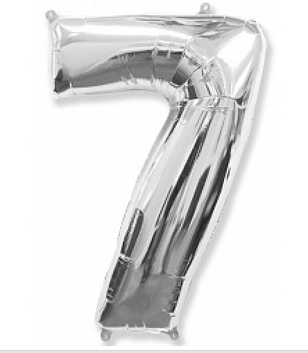 

Шар фольгированный 40" Цифра "7" СЕРЕБРО FLEXMETAL ( 102 см ), Серебристый