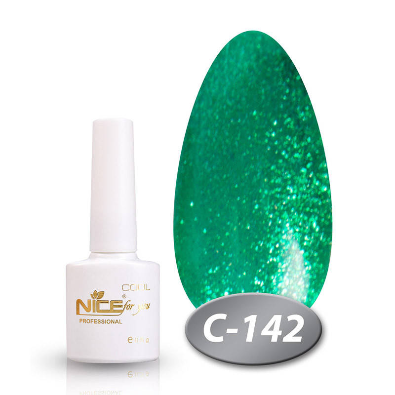 

Гель-лак Nice for you Cool C-142 мятный с глиттером 8,5 мл