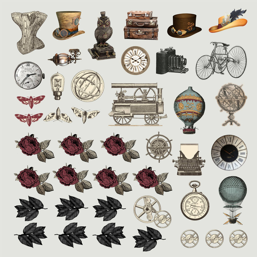 

Лист с картинками, коллекция Steampunk 30х30 см.