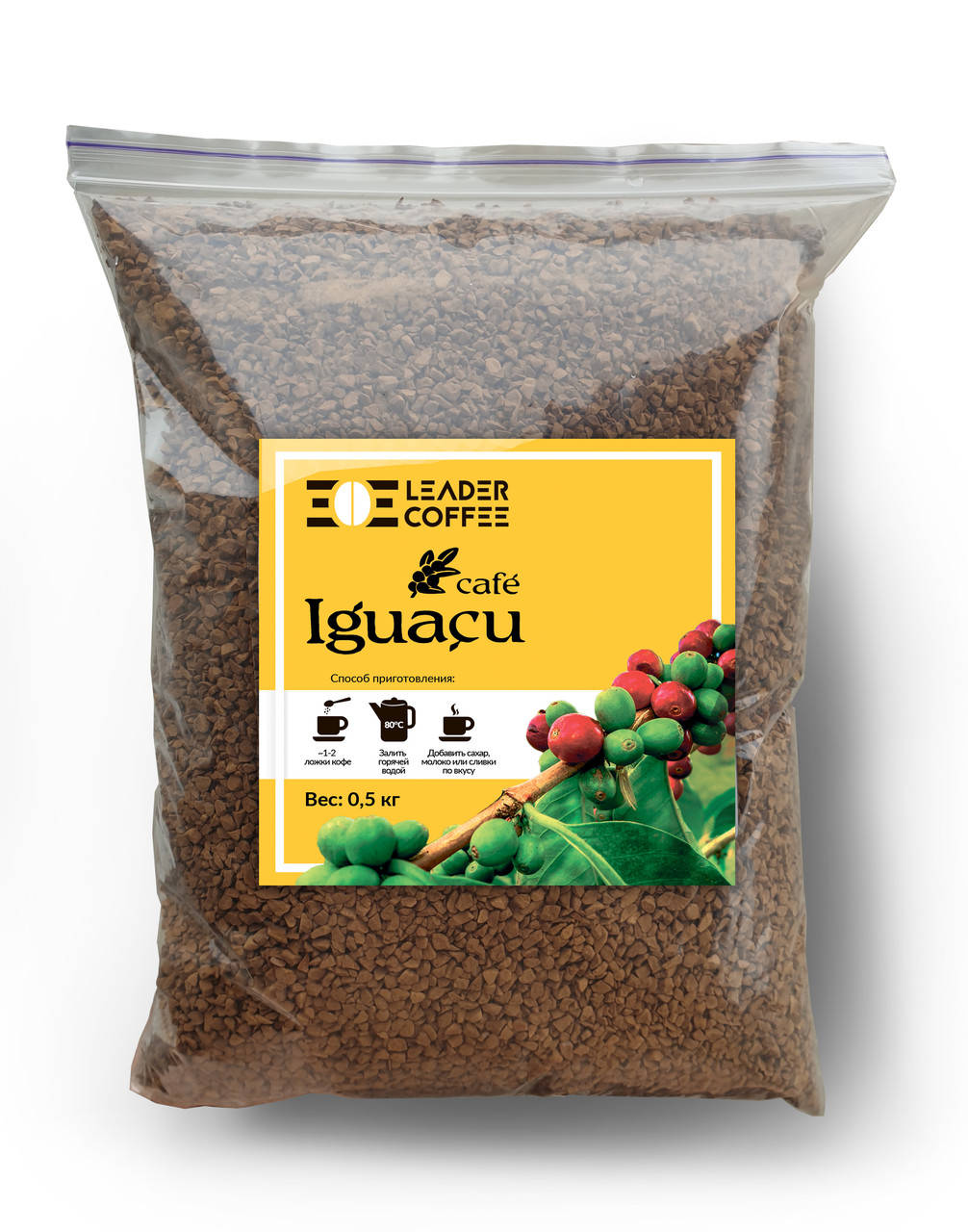 

Кофе растворимый сублимированный Игуация, (Iguacu, Бразилия), 0.5 кг