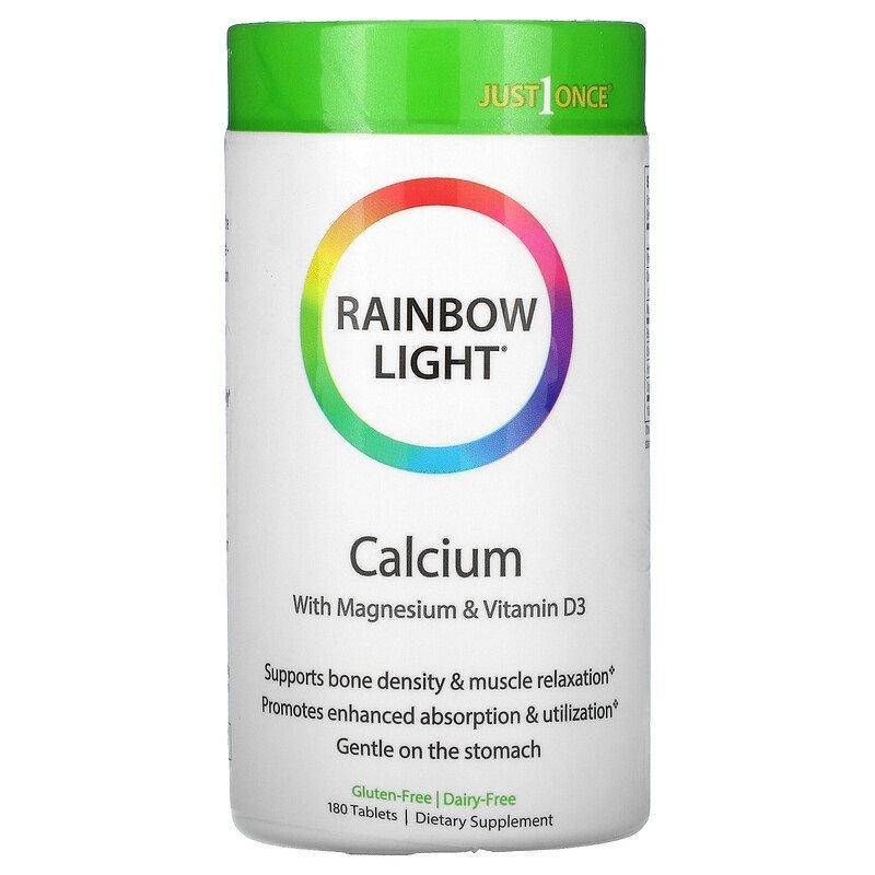 

Кальций и магний, Rainbow Light, 2:1, 180 таблеток (RLT-10952)
