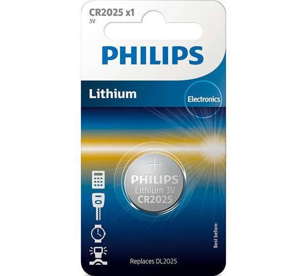 

Батарейка кнопковая, литиевая PHILIPS (CR2025/01B)