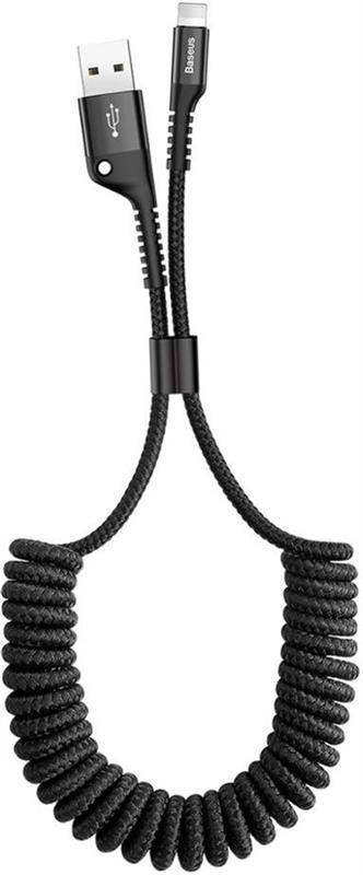 

Кабель Baseus Fish eye Spring Data USB-Lightning, 1м Black (CALSR-01), Черный