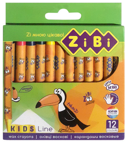 

Карандаши восковые Zibi 12 цветов, круглые ZB.2481