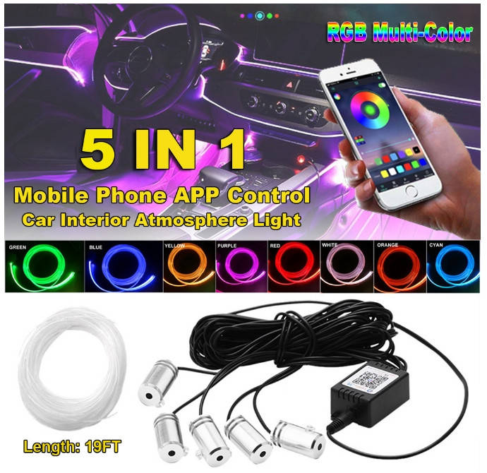 

RGB разноцветный Неон в авто • Холодный неон • Неоновая подсветка • Гибкий неон • Длинна 6 метров • 5 стробов