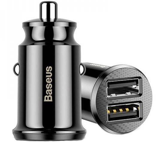 

Автомобильное зарядное устройство Baseus Grain Car Charger 3.1А 2USB Black (CCALL-ML01), Черный