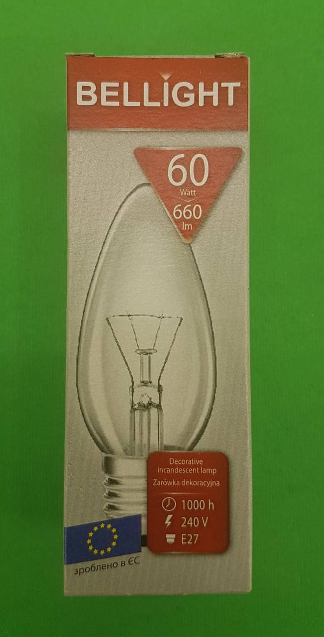 

Лампа-свеча прозрачная "BELLIGHT" 60W E27 в индивидуальной упаковке (1 шт)