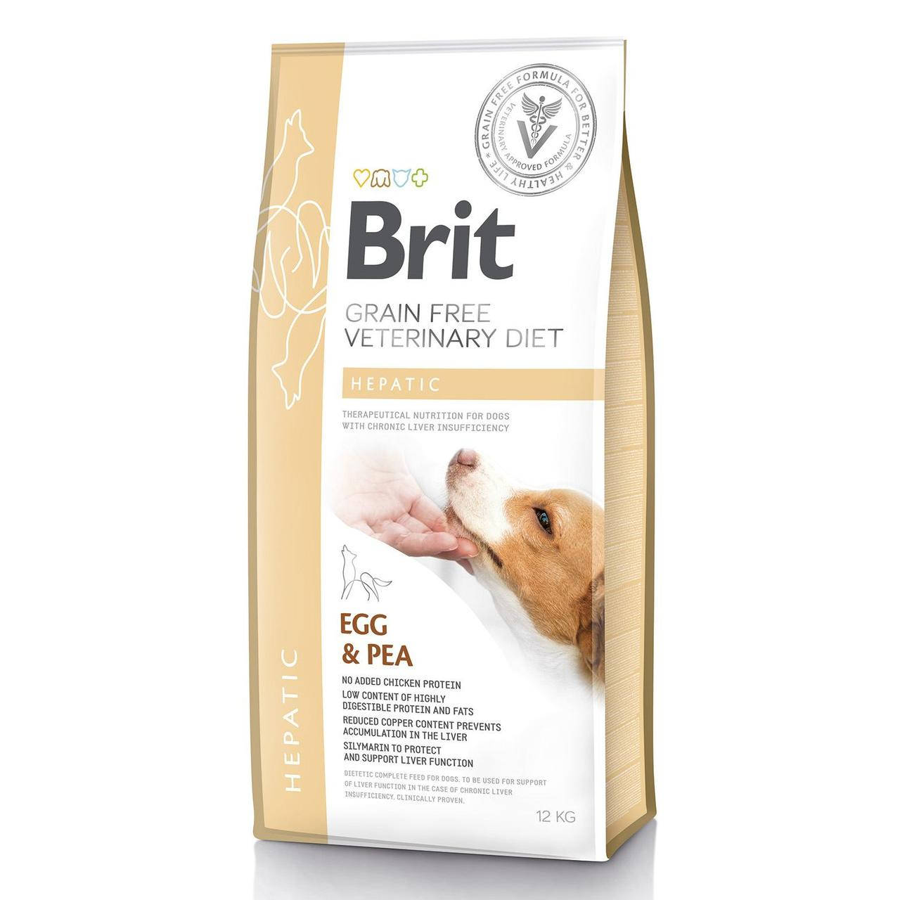 

Корм Brit GF VetDiets Dog Hepatic 12кг для собак при болезни печени с яйцом, горохом, бататом и гречкой