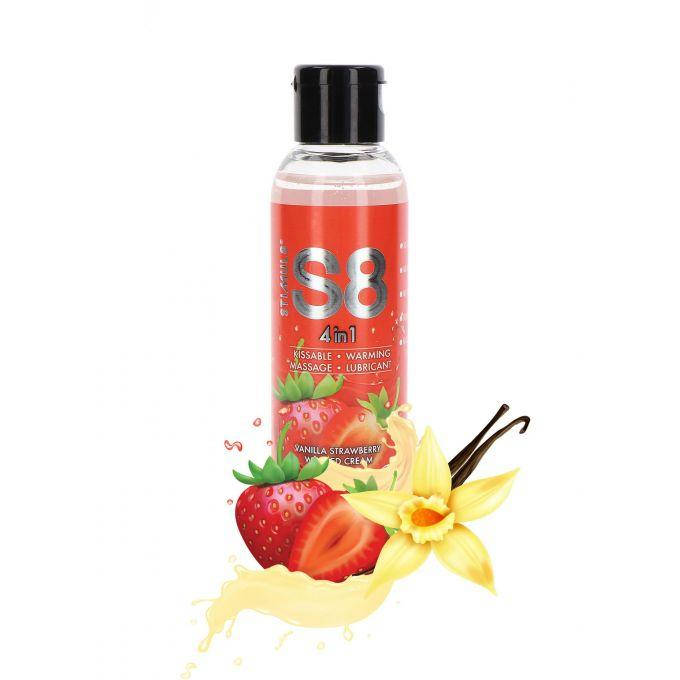 

Съедобная массажная смазка клубника и ваниль S8 4-in-1 Dessert Lube, 125 мл.