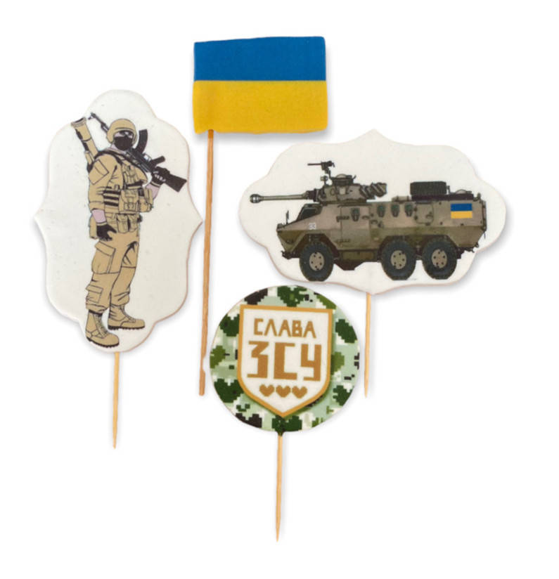 

Цукрова прикраса-топери для кондитерських виробів Вірю в ЗСУ 2