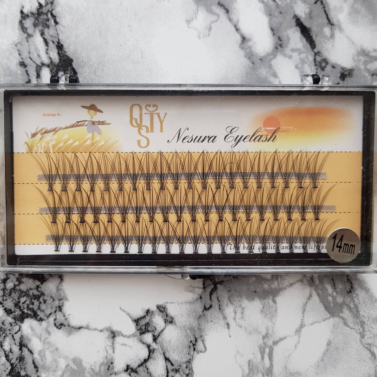 

Ресницы пучки Nesura QSTY 10D C-Curl 14, Черный