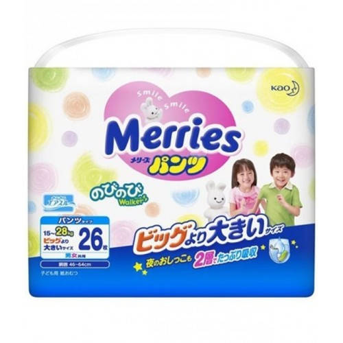 

Подгузники-трусики Merries B.Big (15-28кг) 26шт
