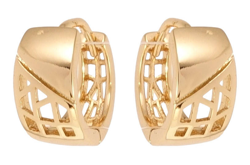 

Серьги Xuping Позолота 18K колечки "Геометрический резной орнамент"