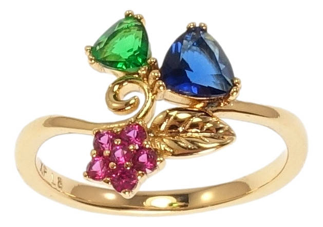 

Кольцо Xuping Позолота 18K "Разноцветные кристальные цветы" 17,17.5,18.5,19,20