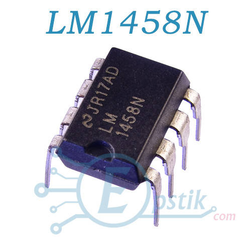 

LM1458N, двухканальный операционный усилитель, DIP8