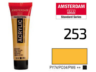 

Краска акриловая AMSTERDAM, (253) Золотисто-желтый, 20 мл, Royal Talens