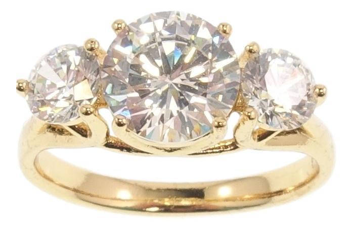 

Кольцо Xuping Позолота 18K "Три кристалла" р.17,18,18.5