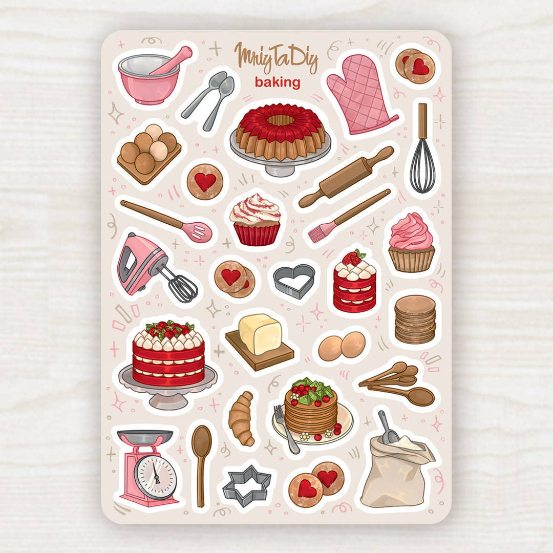

Стикеры авторские BAKING, Зелёный