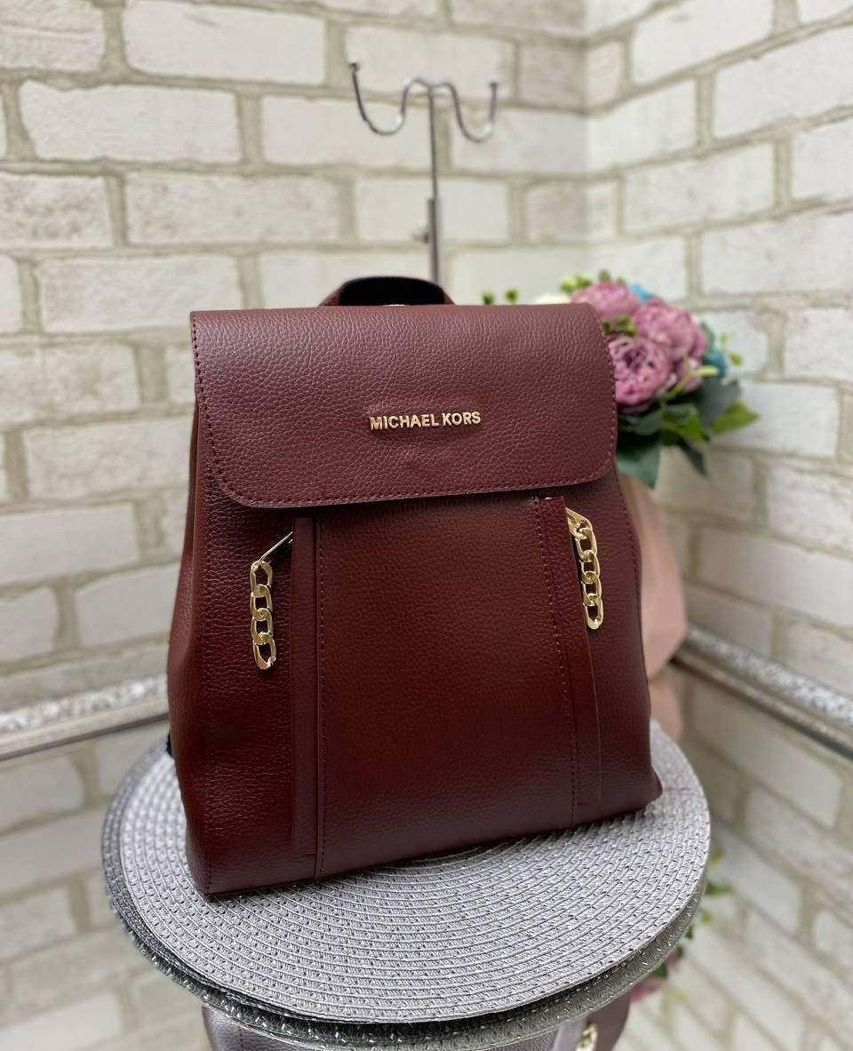 

Рюкзак женский городской молодежный модный сумка-рюкзак бордовый кожзам