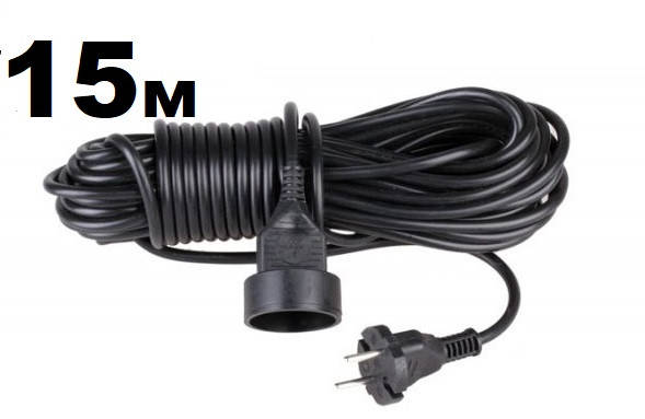 

Удлинитель-переноска 15м одноместный 2х1,0мм