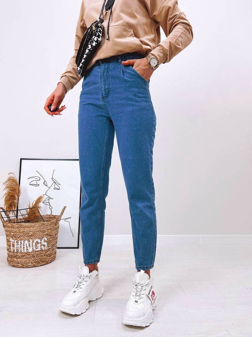 

Джинсы МОМ синие