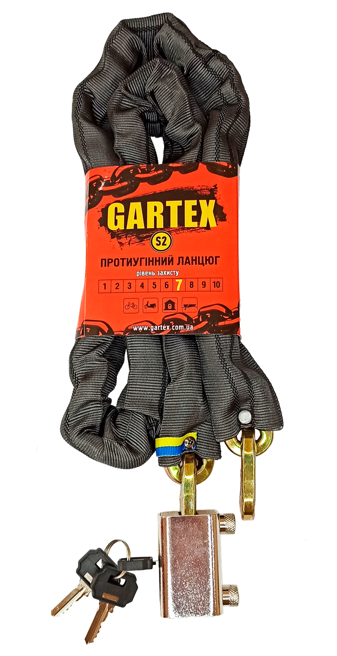 

Противоугонная цепь (велозамок) Gartex S2 800x8 мм-002