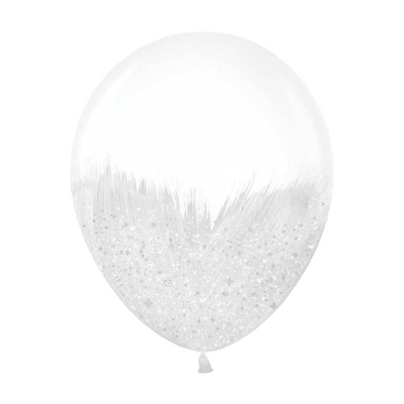 

Латексный шарик Brush Shine белый на прозрачном 12" 1шт Belbal