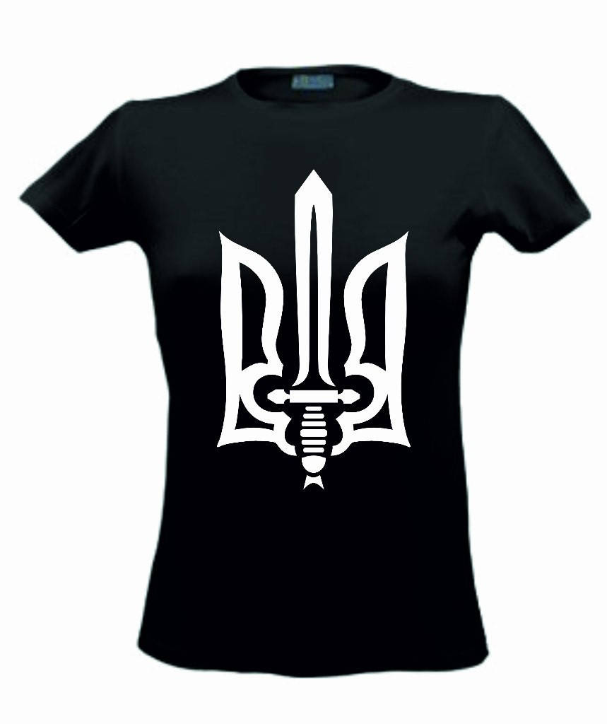 

Футболка женская черная с гербом Украины M, Черный