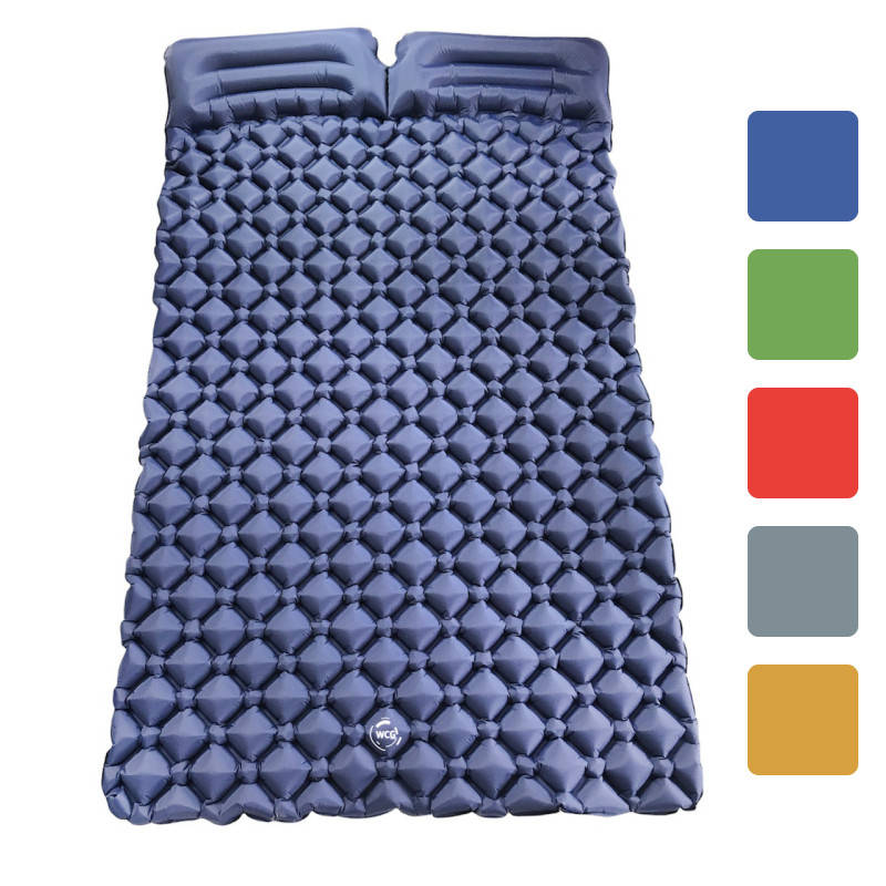 

Туристический коврик каремат надувной двуместный WCG походный для кемпинга Синий