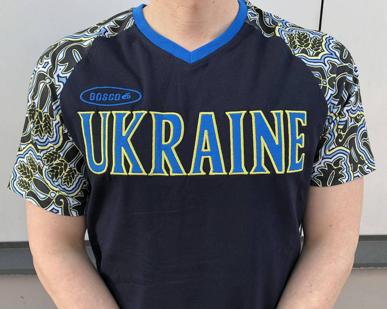 

Мужская футболка Bosco Sport ua черная c Украиной впереди Италия S М L XL XXL, Черный