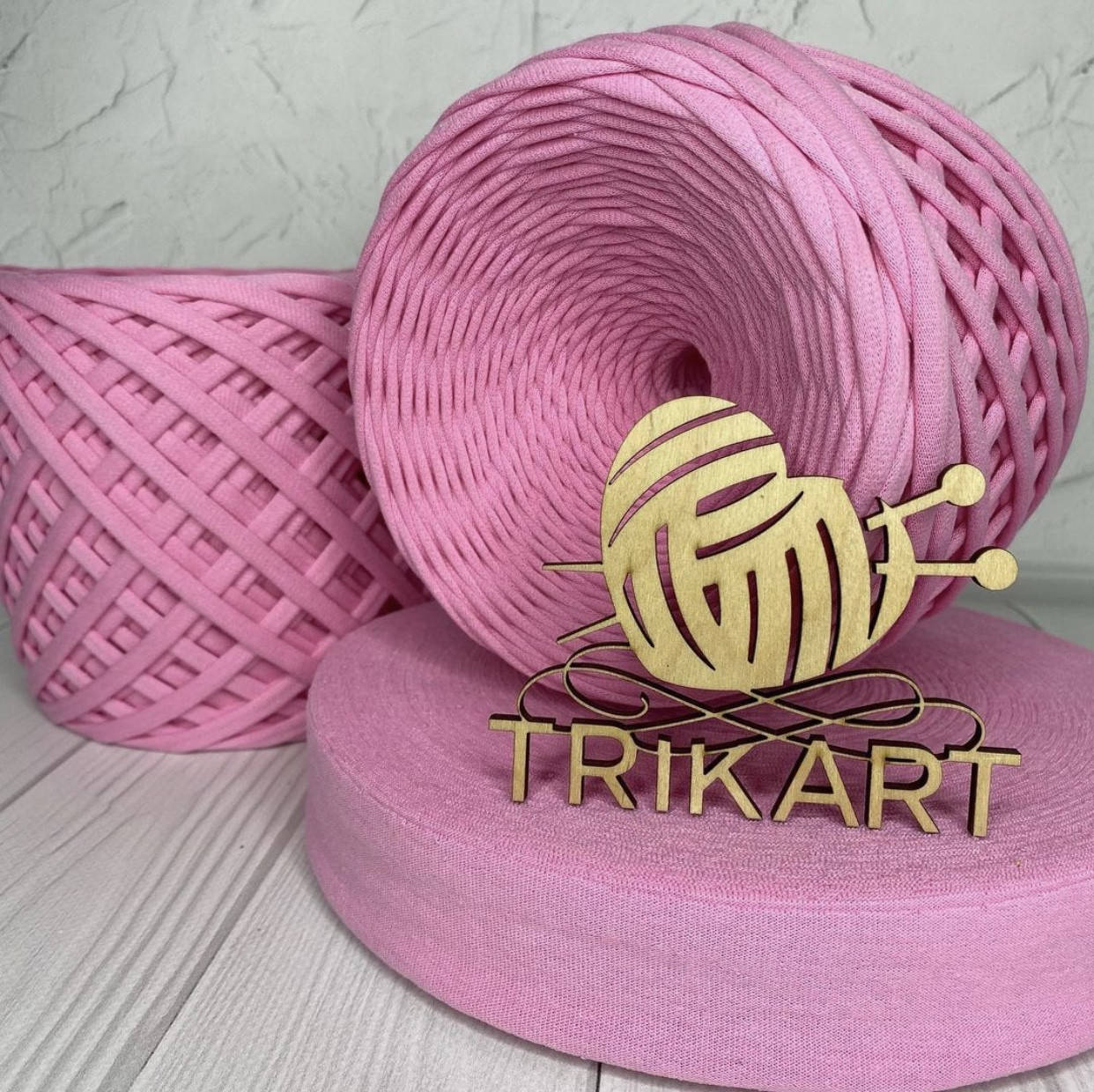 

Пряжа трикотажная TrikArt 7-9 мм бобина Клубничный пломбир, Розовый