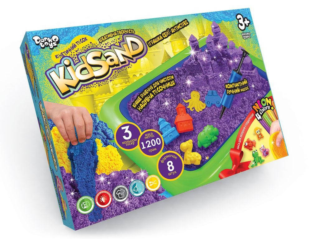 

Кінетичний пісок "KidSand" 1200г+пісочниця, укр. KS-02-02U