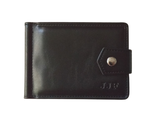 

Зажим для денег, Мужской кожаный кошелек , клипса, Черный