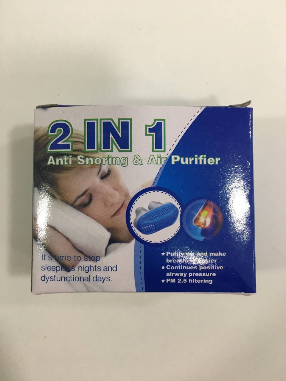 

Клипса антихрап с очистителем воздуха Snorest 2 в 1 - клипса от храпа