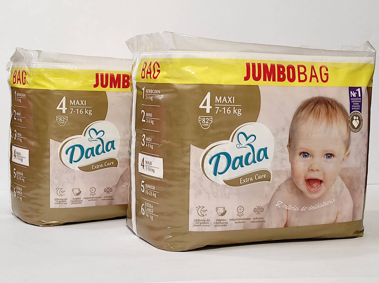 

Підгузки Dada Extra Care Jumbo Bag Розмір 4 Junior, 7-16 кг. 164 шт