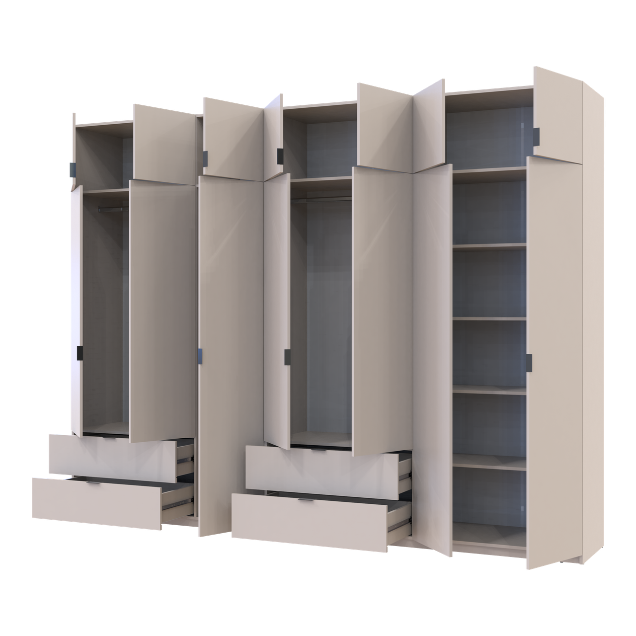 Розпашна Шафа для одягу Doros Лукас Кашемір 3+4 ДСП 315х50х240 (42005136) 2