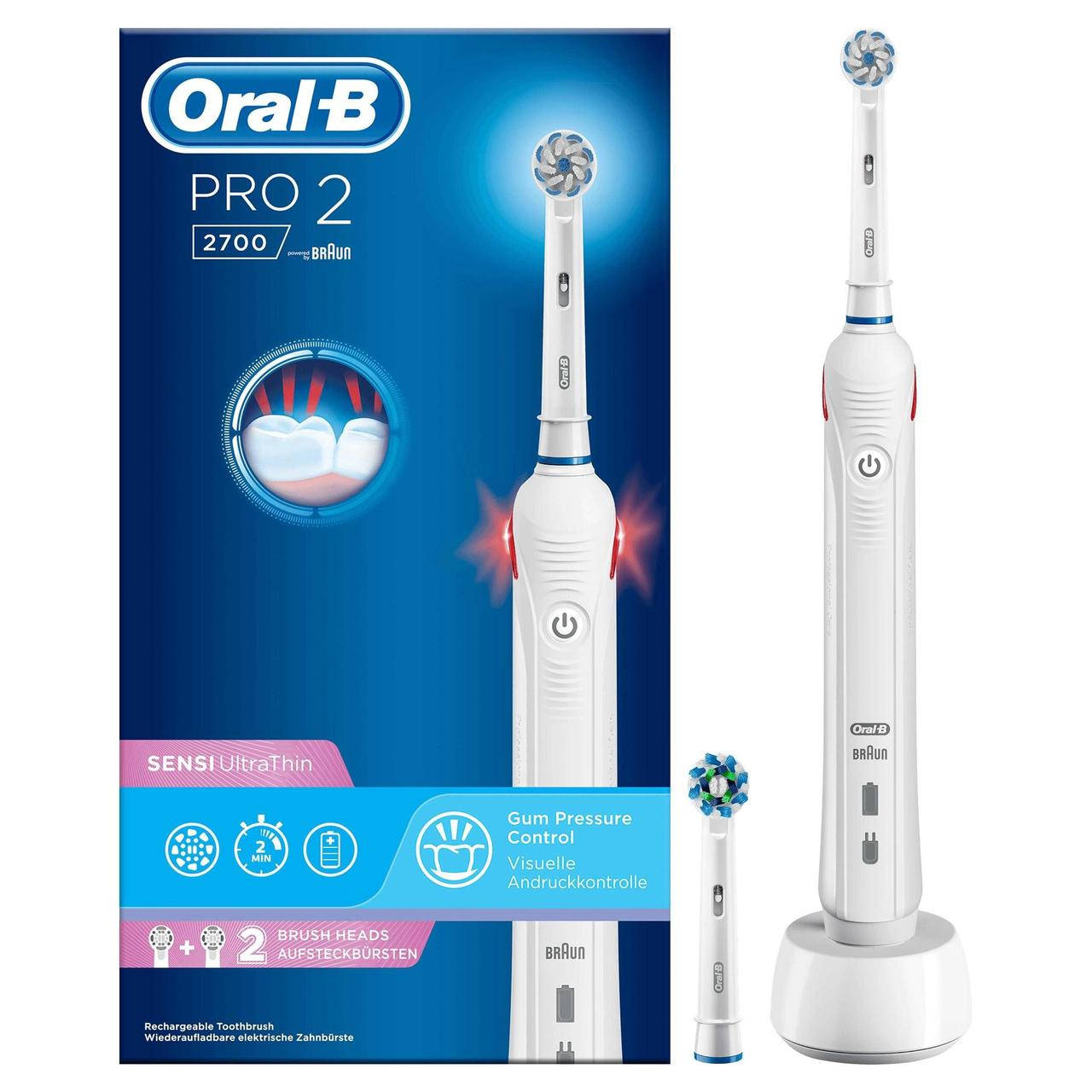 

Електрична зубна щітка BRAUN Oral-B Pro 2 2700 з двома насадками