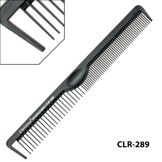 

Гребешок карбоновый антистатический крупно-мелкозубый CLR-289