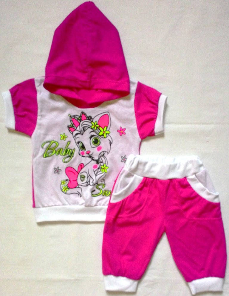 

10.31 Костюм футболка + бриджи "Китти" р.24, Розовый