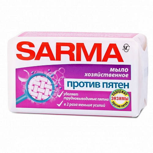 

Мыло хозяйственное Sarma против пятен, 140 г.