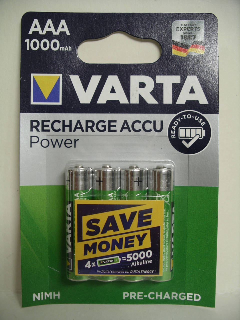 

Аккумулятор VARTA Recharge ACCU AAA1000mAh