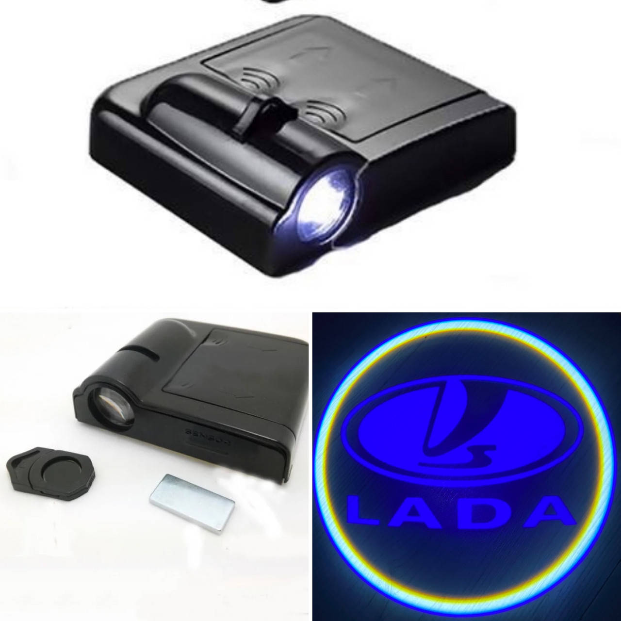 

Логотип подсветка двери Лада Lazer door logo light LADA