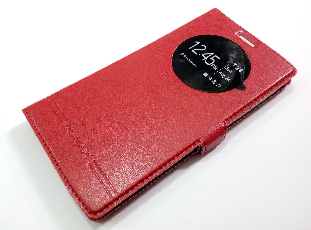 

Чехол книжка с окошком momax для LG G4 красный